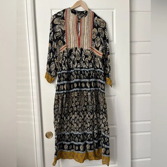 Zara Printed & Embroidered Dress - Picture 1 of 5